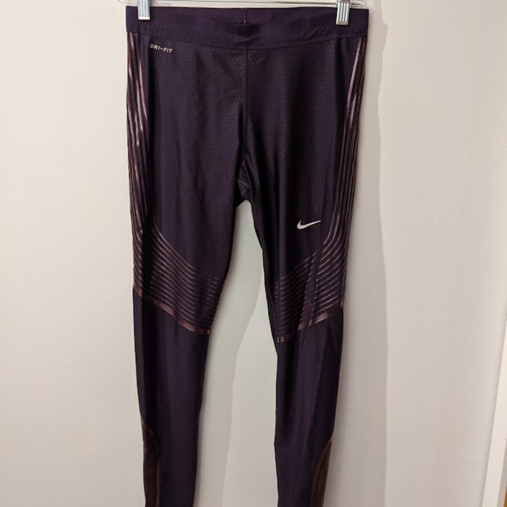 Nike running long purple spandex